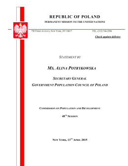 REPUBLIC OF POLAND - the United Nations