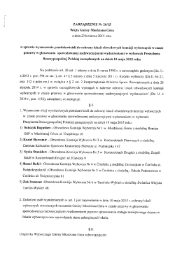 ZARZĄDZENIE Nr 26/15 Wójta Gminy Miedziana Góra z dnia 23