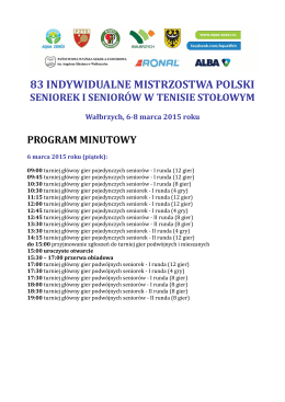 MP Tenis Stołowy – program minutowy