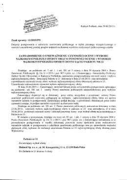 postępowanie 12/2015/PN - Samodzielny Publiczny Zakład Opieki