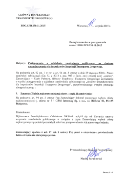 Ponowny wybór oferty najkorzystnieszej - część II