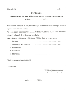 protok&oacute;ł z I posiedzenia zarządu ROD