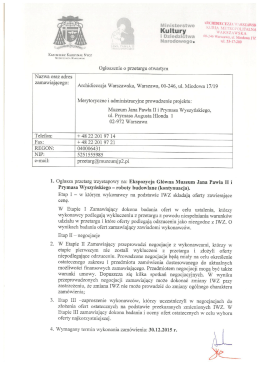 Ogłoszenie o przetargu (w formacie PDF)