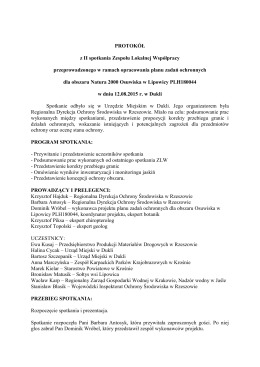 Protokół z II spotkania ZLW Osuwiska w Lipowicy