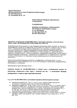 odwołanie Stowarzyszenia Ogr&oacute;d Warszawa do SKO