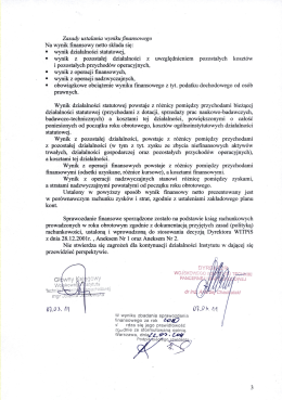 wynik działalności statutowej