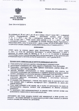 Decyzja Dyrektora Urzędu Morskiego w Szczecinie z 23.04.2015 r