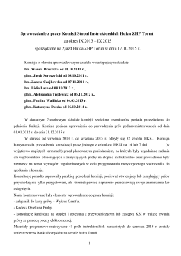 Sprawozdanie KSI - ZHP Hufiec Toruń