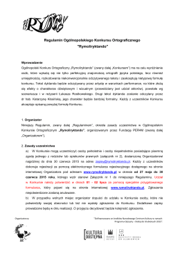 Regulamin Ogólnopolskiego Konkursu Ortograficznego