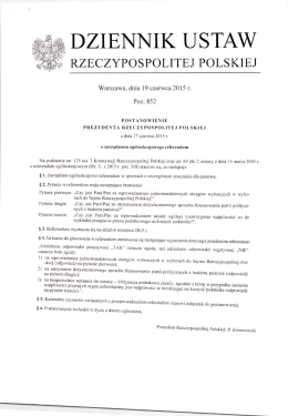 Kalendarz czynności związanych z przeprowadzeniem referendum