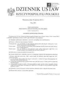 Postanowienie Prezydenta Rzeczypospolitej Polskiej z dnia 17