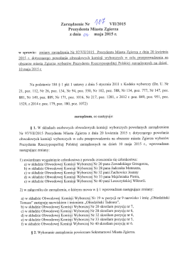 Zarządzenie Nr VII/2015 Prezydenta Miasta
