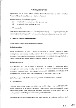 Plan polaczenia Bankier Bonnier