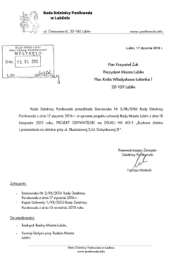 Do pobrania skan złożonego pisma ze stanowiskiem Rady Dzielnicy