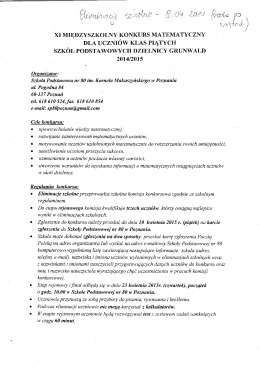 x1 `MIĘDZYSZKOLNY KONKURS MATEMATYCZNY . DLA