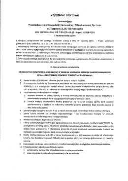 Treść zapytania ofertowego po zmianach