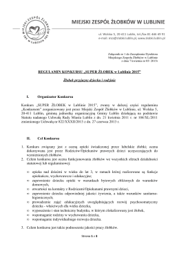 Regulamin Konkursu Super Żłobek 2015