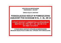 posiadającego rzeczy w pomieszczeniu zabudowy pod