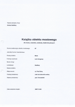 Książka obiektu mostowego
