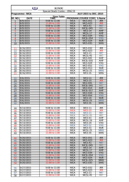 MCA-TIME TABLE-JUNE-2015