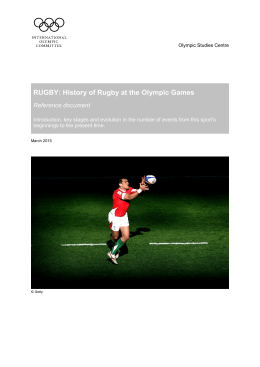 RUGBY: History of Rugby at the Olympic Games