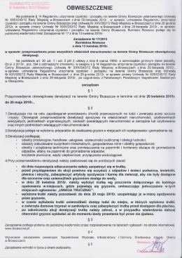 Obwieszczenie zarządzenie deratyzacja