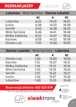 Lubartów - Wola Sernicka - Ostrów Lubelski