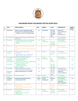 kalendarz imprez kozż na sezon 2015