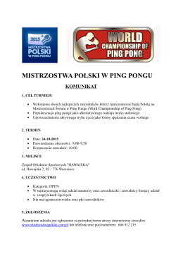 mistrzostwa polski w ping pongu komunikat