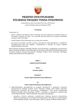 Przepisy Dyscyplinarne PZTS - Polski Związek Tenisa Stołowego