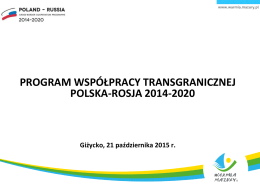 Program Polska - Rosja 2014-2020