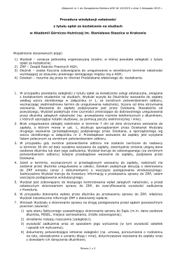 Zarządzenie nr 43/2015 Rektora AGH w sprawie wprowadzenia