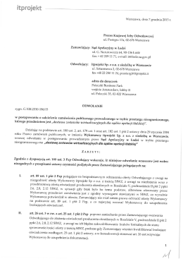 Odwołanie - Sąd Apelacyjny w Łodzi