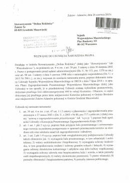 Wezwanie do usunięcia naruszenia prawa