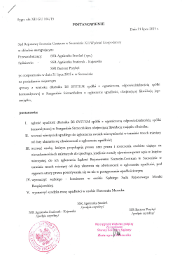 Sygn. akt XII GU 104/15