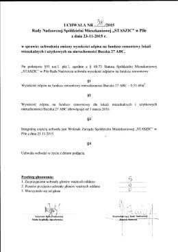 Zmiana stawki na odpis funduszu remontowego – ul. Buczka 27 ABC