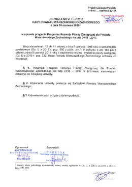 w sprawie przyjęcia Programu Rozwoju Pieczy Zastępczej dla