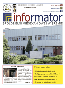 Informator nr 2/2015 - Spółdzielnia Mieszkaniowa w Śremie