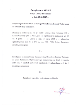 Treść zarządzenia