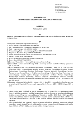 Regulamin Rady LGD, wersja poprawiona, 25.12.2015