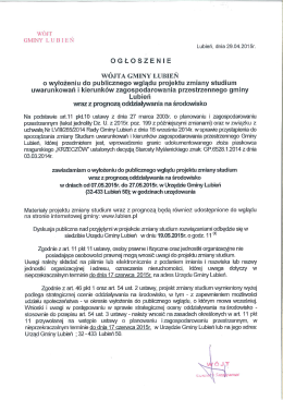 WÓJT I GMINY L U B r a N Lubień, dnia 29.04.2015r.