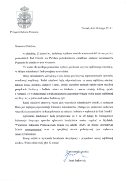 List Prezydenta Miasta Poznania