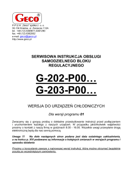 G202-P00 wersja programu 1 wydanie I - instrukcja