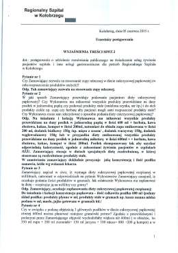 Wyjaśnienia 2 - Przetargi - Regionalny Szpital w Kołobrzegu