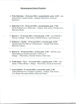 1. Wola Kulońska &mdash; 18 styczeń 2016 r. (poniedziałek) godz. 12.00
