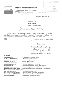 PLP-pismo przewodnie( program WISŁA i NAREW)