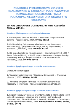 Wykaz literatury - PBW Rzeszów (filia w Mielcu)