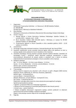 Regulamin wyścigu w Sokołowie Podlaskim 12.09.2015