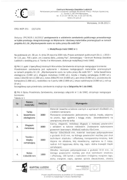 Modyfikacja treści SIWZ nr 1, Przedłużenie terminu składania ofert