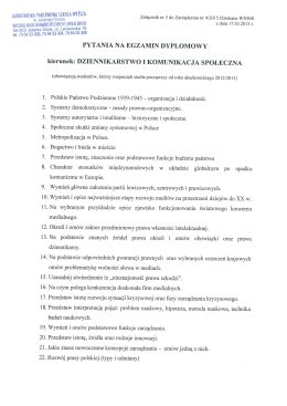 Pytania na egzamin dyplomowy 2015